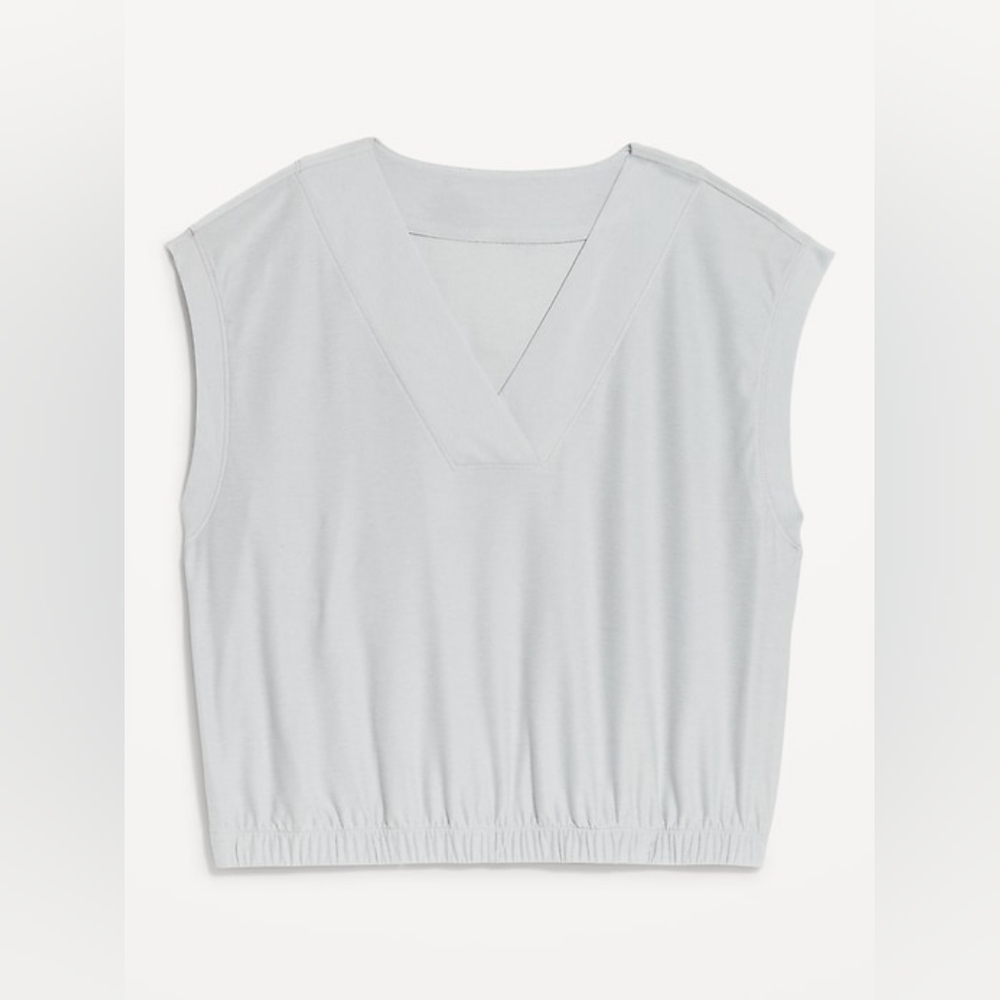 ✨2/$16✨Old Navy Women's Light Gray CloudMotion V-Neck Tank Crop Top - Picture 3 of 7